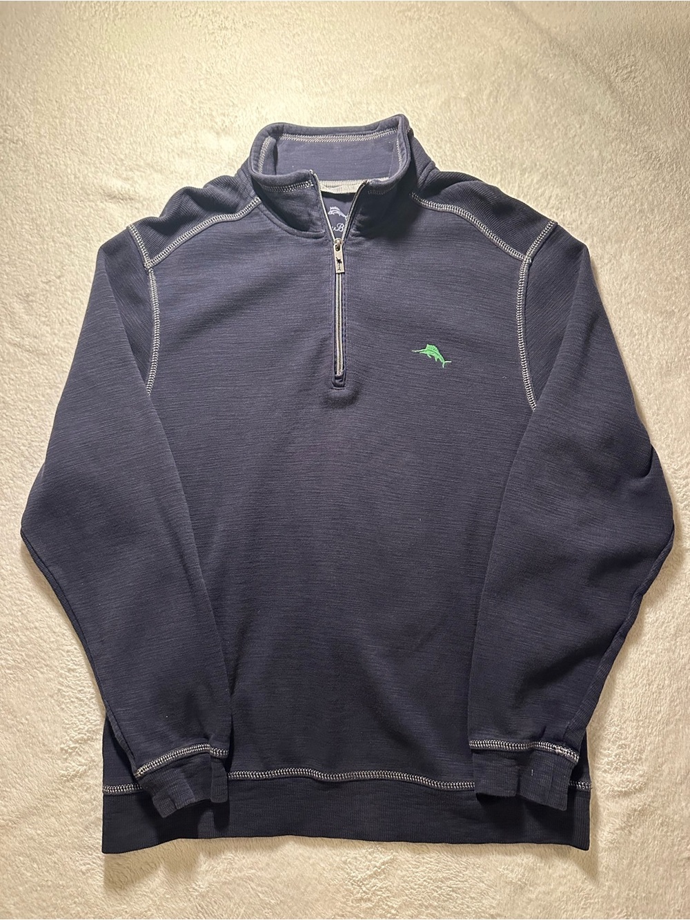 Tommy Bahama Navy Quarter-Zip Sweater